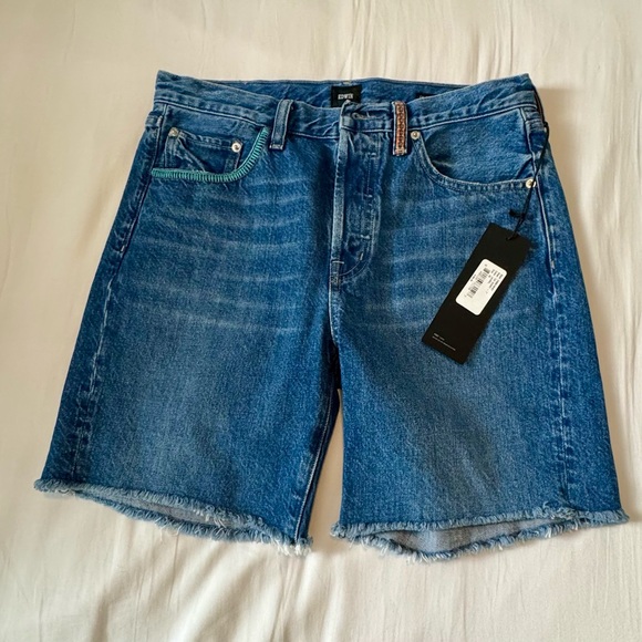 Edwin Cai Short Denim Button Fly Cutoff Shorts NWT ($168) size 26 - Picture 1 of 5